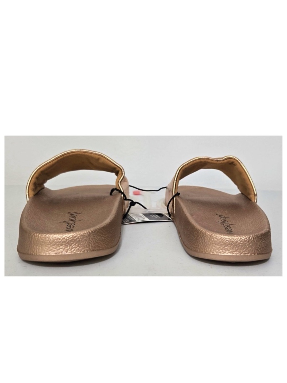New West Loop Sandals Womens Small 5 6 Gold Slides Shoes NWT - Picture 7 of 13